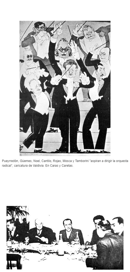 Alvear, A. Sabattini, A. Garzón Agulla, y D. Latella Frías en un almuerzo en el Plaza Hotel de Córdoba, mayo de 1936.